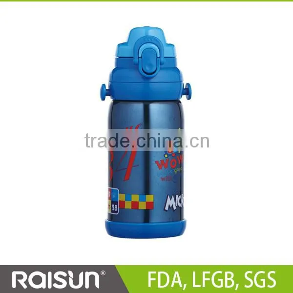 2014 hot sale cartoon double wall stainless steel kids baby water bottle 220ML 350ML 600ML 800ML