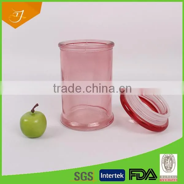 Cylinder Clear Glass Candy Jar,Glass Storage With Glass Lid , Cylinder Clear Glass Candy Jar