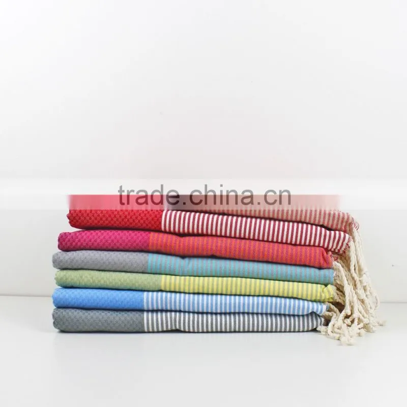 Striped style 100% cotton material turkish hammam towel