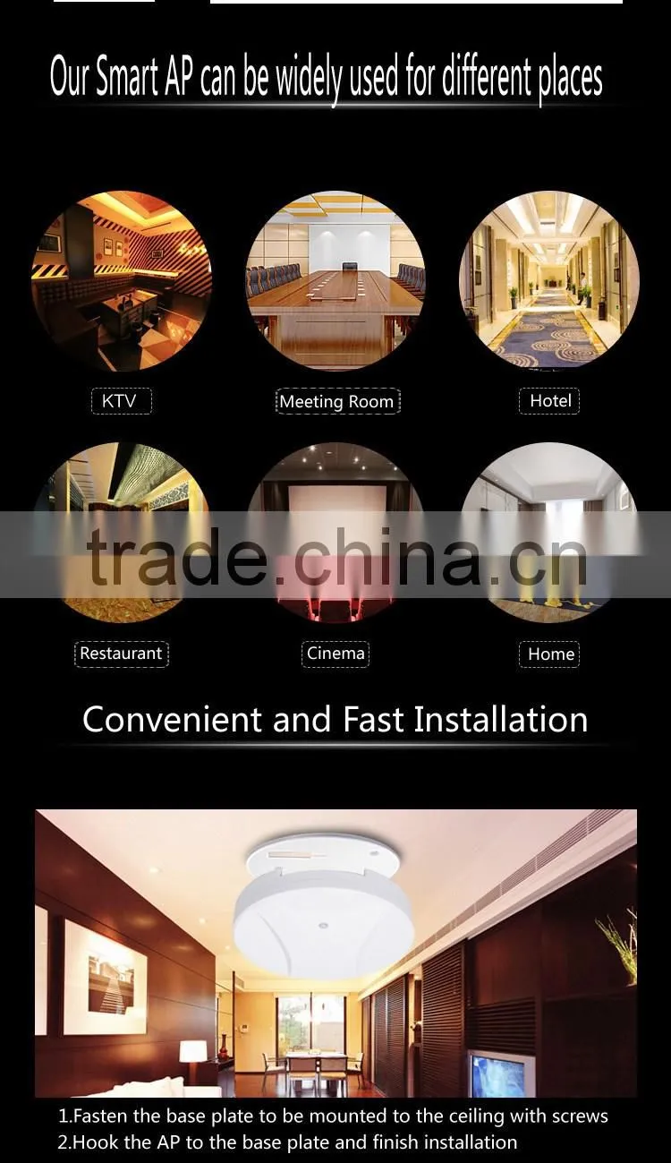Cascade Connection Ceiling AP 300Mbps POE Wireless Advertising Access Point Router
