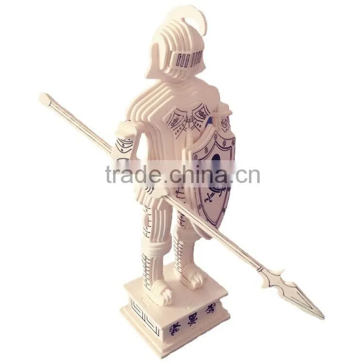 3d Wooden puzzle imperial knights for educational toy