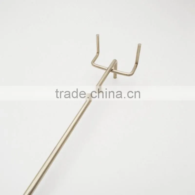 Chrome Pegboard hook / single wire Hanging Display Hooks, supermarket display hook
