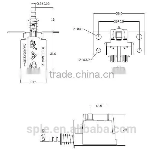 4 pin TV Push button Switch KDC-A04-2-25