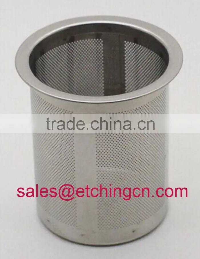 Top quality sleek contemporary design etching stainless steel infuser basket