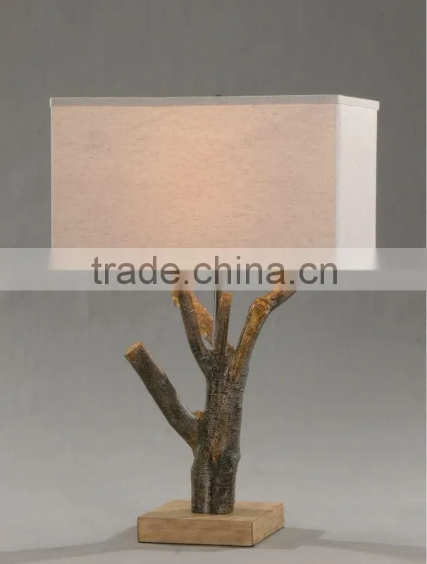 Polyresin base and white shade contemporary table light/lamps with UL