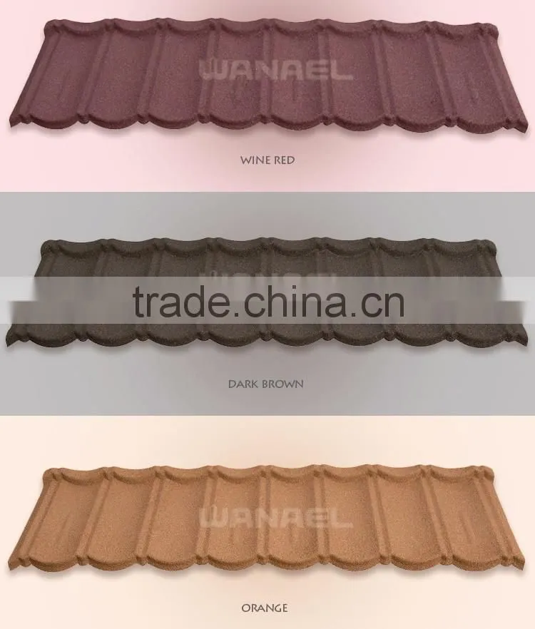 Roof tiles new french style hot selling colorful stone coated
