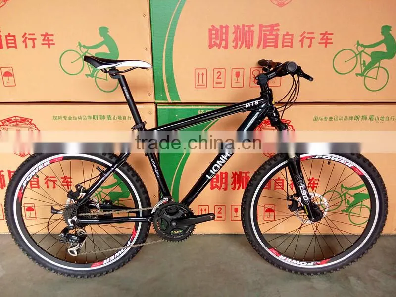 26 inch aluminum alloy black mountain bike