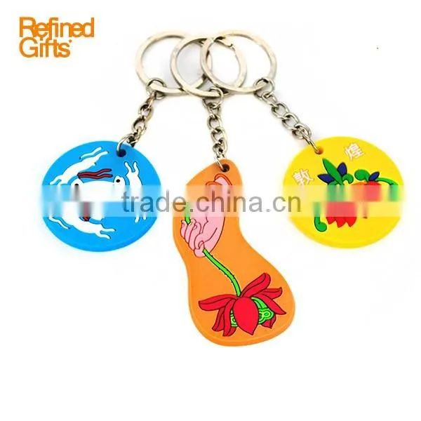 Silicone /soft rubber/PVC Rubber keychain/keyring/key tag