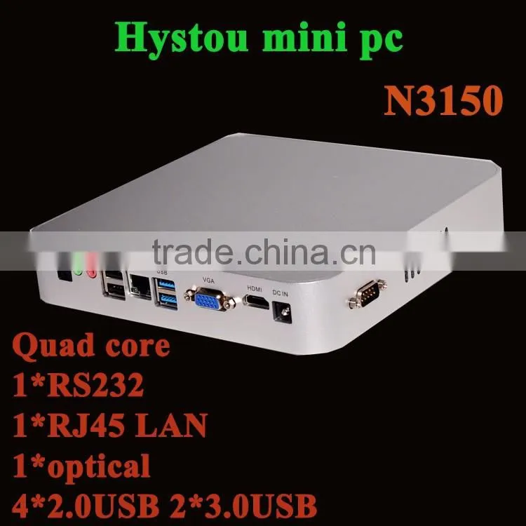 2016 new fanless mini computer low power with windows10 Intel N3150 HD mini pc 1080p 1LAN 1 HDMI RAM 8GB 8GB SSD 500GB HDD