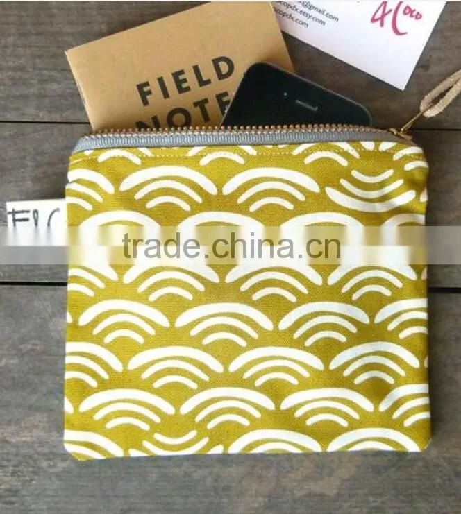custom high quality canvas zipper pouch wholesale