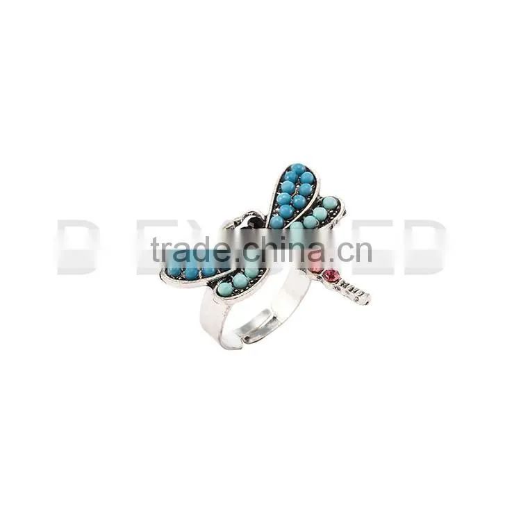 Fashion butterfly 18k gold ring for customer