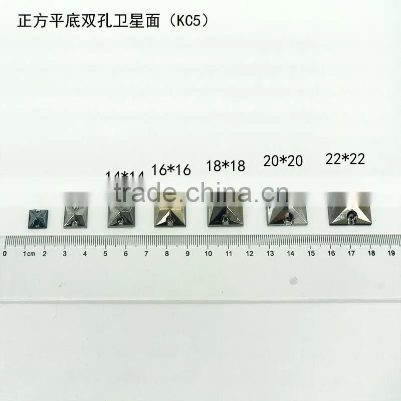 KC5 square rivoli 18*18 flat back sew on acrylic rhinestones for fashion decoration, craft making, garment bags accessories