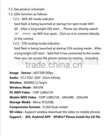 HD 720P H.264 Wide Angle Lens WIFI Alarm Clock ,Motion Detection SPY WIFI Alarm Clock Camera