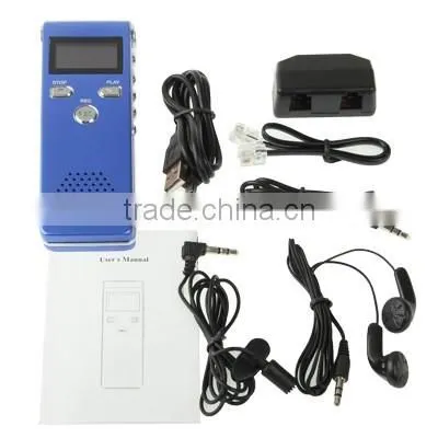 support Telephone Recording Monitor Hearing Aid & VOR Voice 4GB MP3 Digital Voice Recorder
