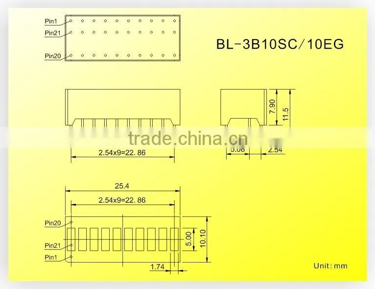 BL-3B10SC10EG LED Bargraph with Good Quality