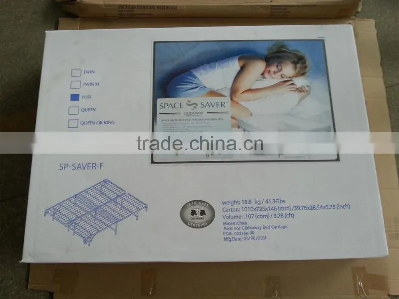 Queen size storage steel mattress bed frame