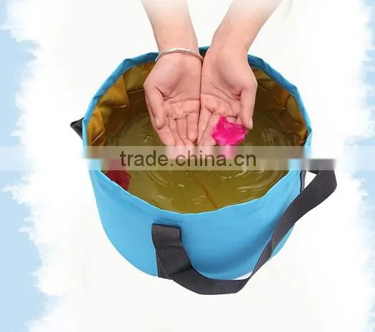 Outdoor camping hiking travel foldable wash basin washing bag footbath new