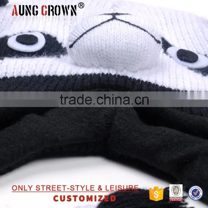 Custom knit animal acrylic beanie cap