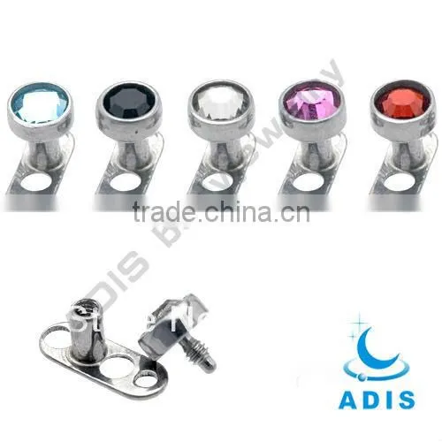 aquamarine zircon stone in body piercing jewelry