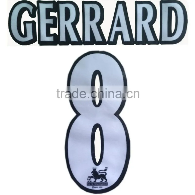 factory direct 3d flock namesets t-shirt heat transfer sticker soccer jersey numbers and nameset