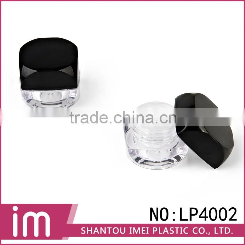 Empty mini transparent cosmetic loose powder jar
