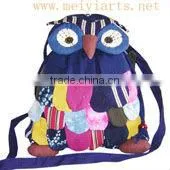2014 Newly Trend Fashion cotton cute owl backpacks,kids backpacks(MEIIYI L0833)