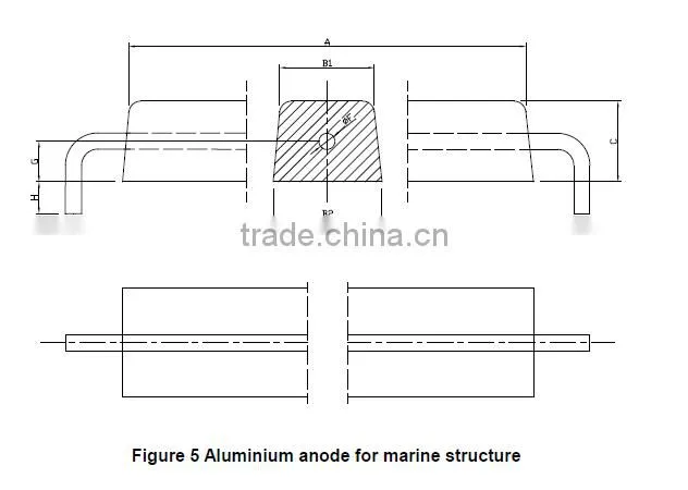 Aluminum anode for marine structure