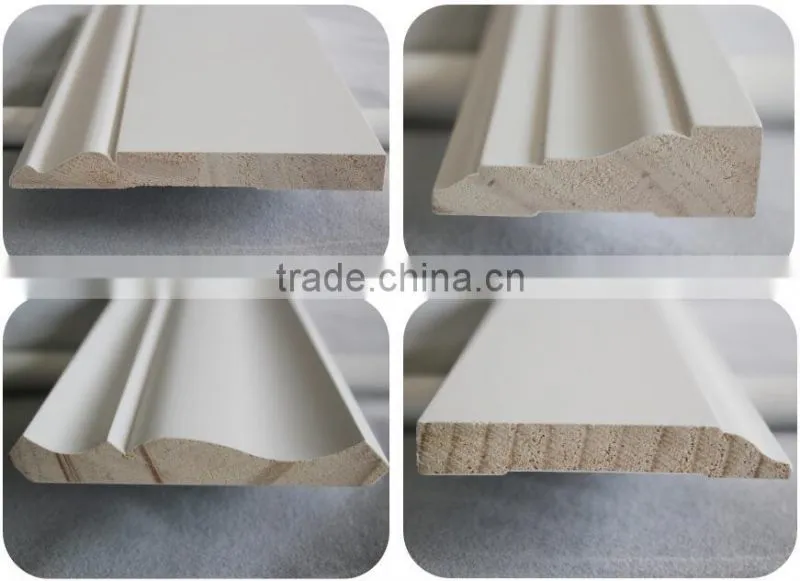 Decorative wood pine timber primed moulding