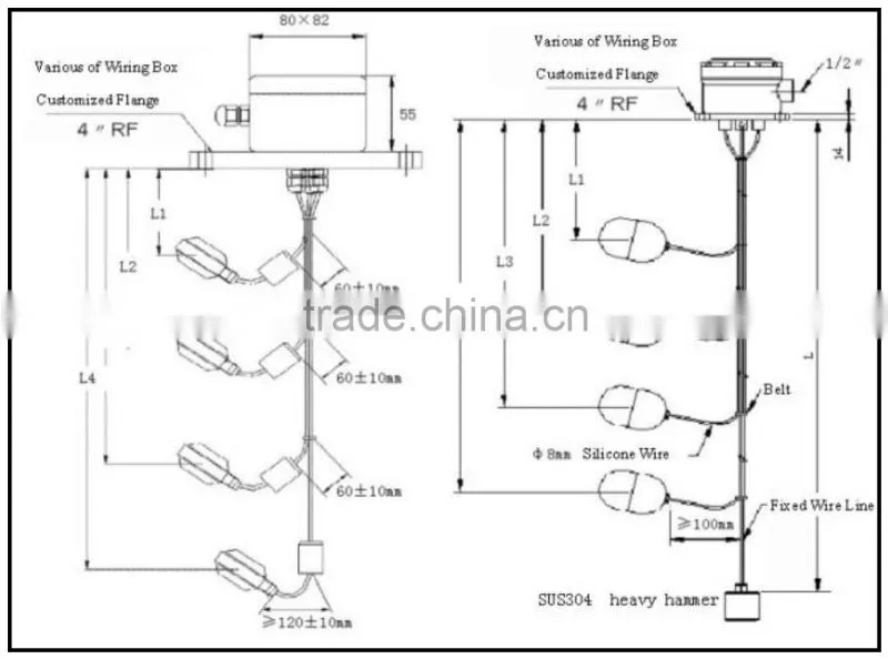 High quality cable float level switch