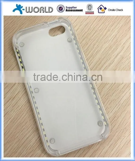 hot selling led bulb flash light case for iphone 6s/6s plus, selfie led case for iphone 5