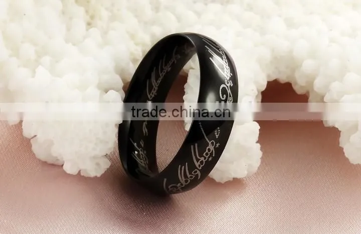 KSTONE 316L Stainless steel engraving black ring lord of the rings ring
