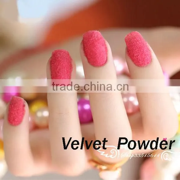 Fashional Nail Art New 12 Colors Velvet Powder Manicure Or Pedicures Nail Art Hotsale
