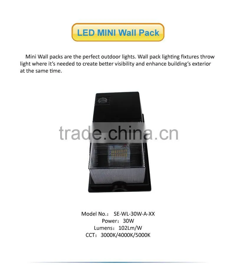 Outdoor UL LED Sensor Wall Pack 30W