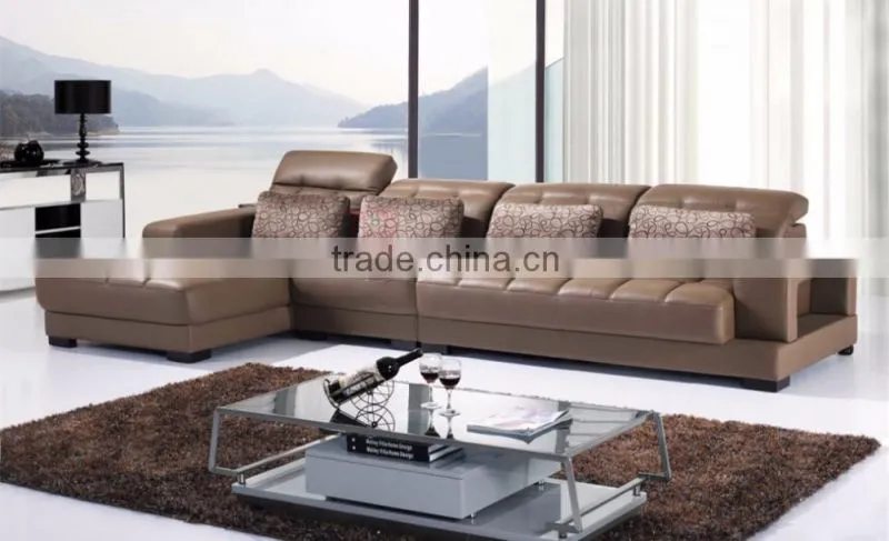 Italian style sofa set living room furniture modern hotel used leather sofa