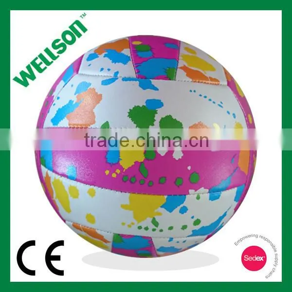 Colorful printed beach playing volleyball