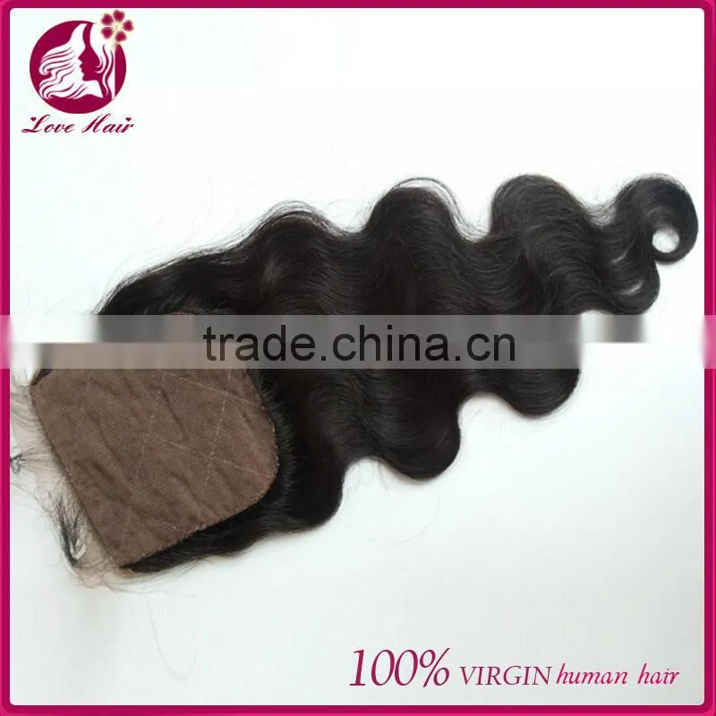 7A Free Shipping Brazilian Virgin Hair Body Wave Closures Human hair Lace Closure 4*4 Middle Free 3 Way Part Silk Base Closure