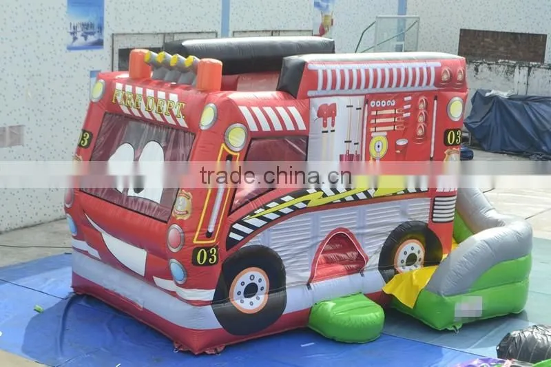 Hot selling popular and cutely car combo inflatable slide combo for kids