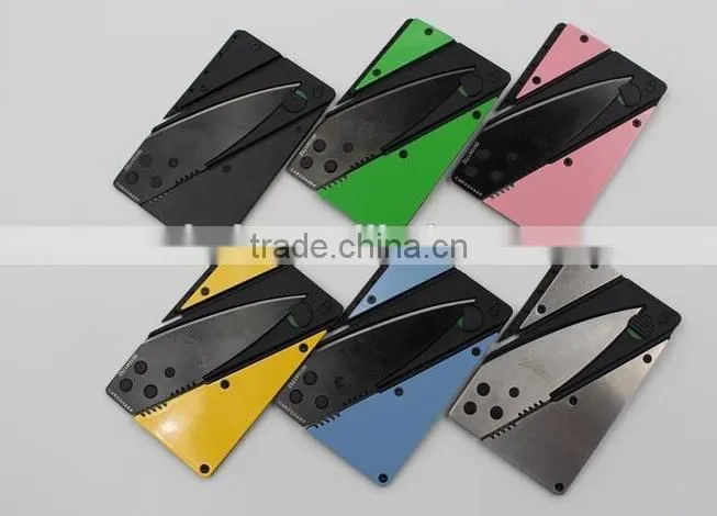 OEM Multi color foldable credit card knife can do customer logo