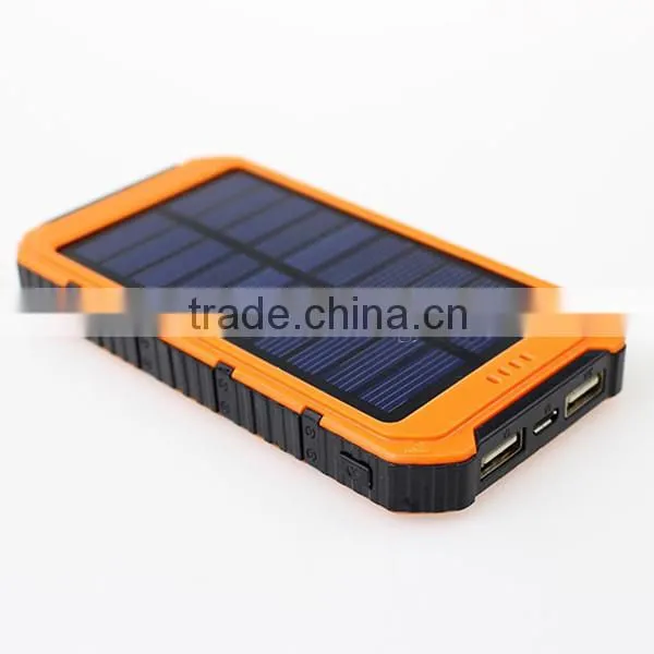 6000mAh Dual USB Solar Power Bank With LED Torch Light