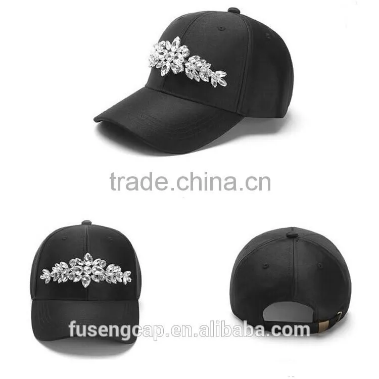 Snapback Hat Cap Ball Cap Women Bling Hats Retro Distressed Crystal Blue Denim Men Baseball Cap Rhinestones Hat