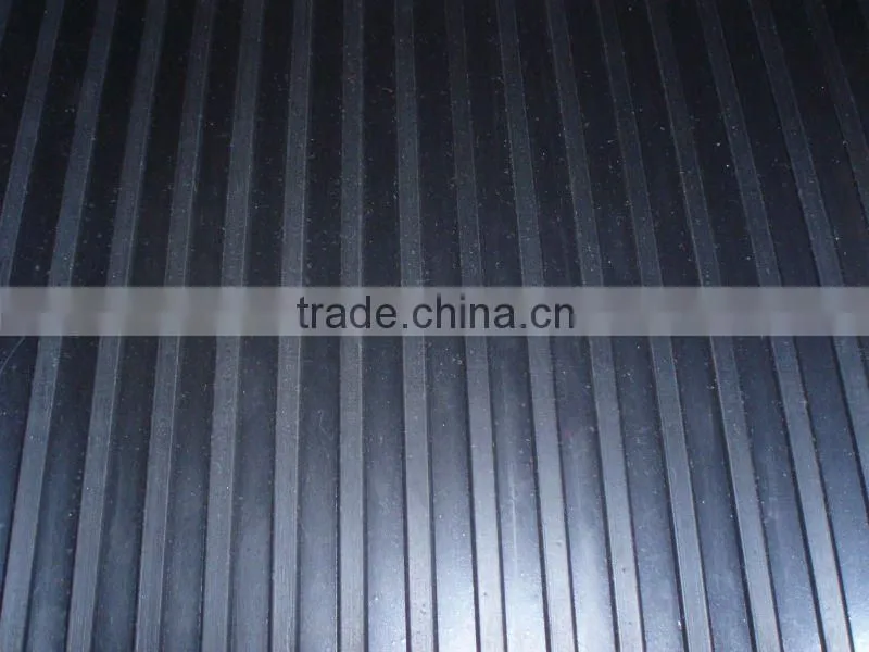 green wide ribbed rubber mat