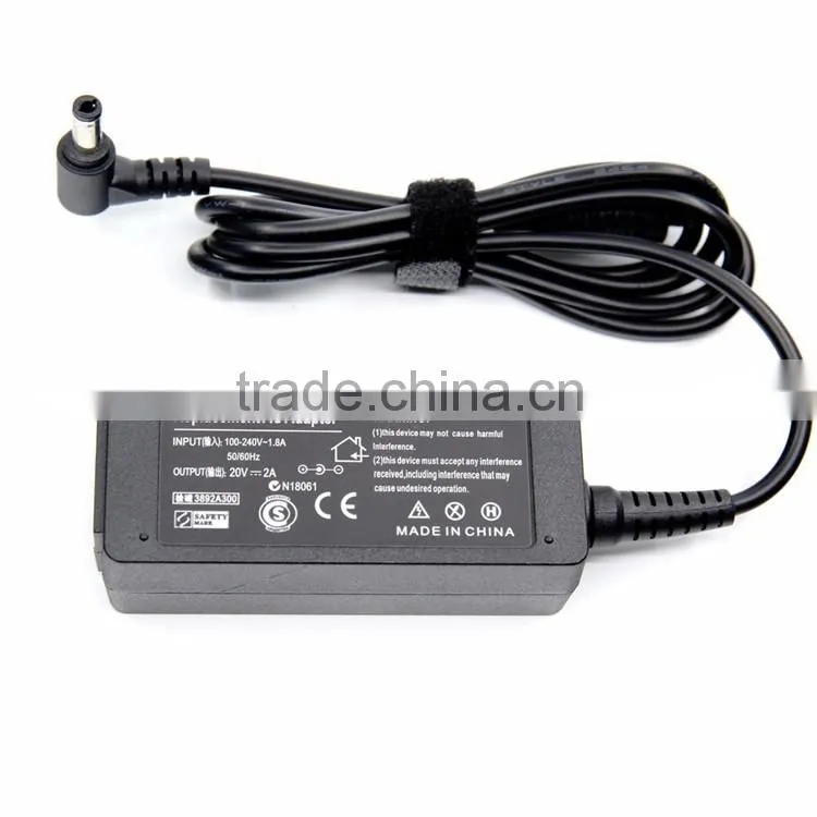 For Lenovo S10 Adapter 20V 2A 5.5x2.5MM Notebook Mass Power Adapter with CE Approved