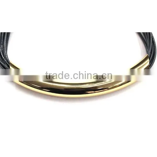 2014 Fashion gold brass tube necklace