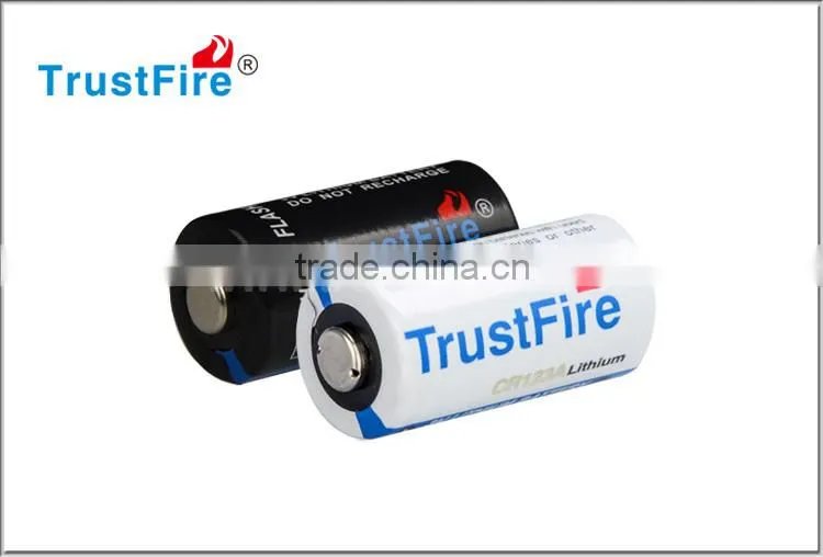 Trustfire lithium battery CR123A disposable batteries ,Li-ion Non-Rechargeable 1300mah li-ion Batteries made in China