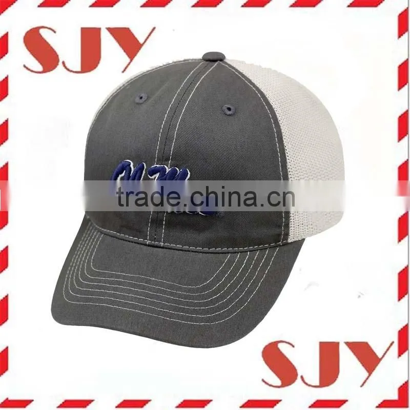 Wholesale Customised 3D Embroidery Cheap Mesh 6 Panel Mesh Trucker Hat