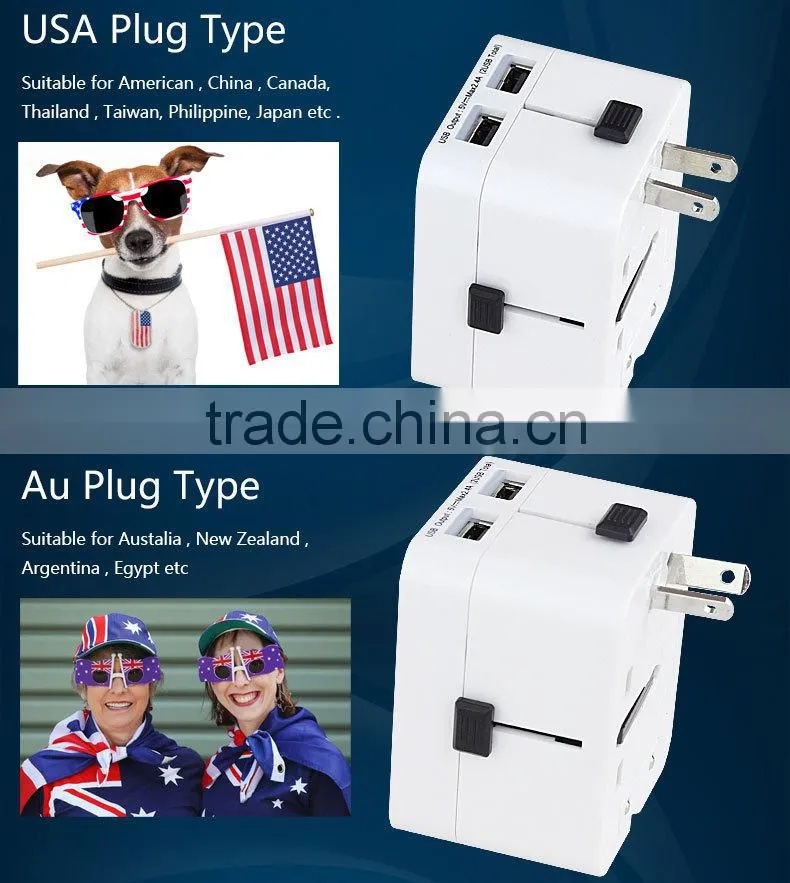 Walmart gold supplier wonplug patent 2015 new arrival dual usb travel wall charger