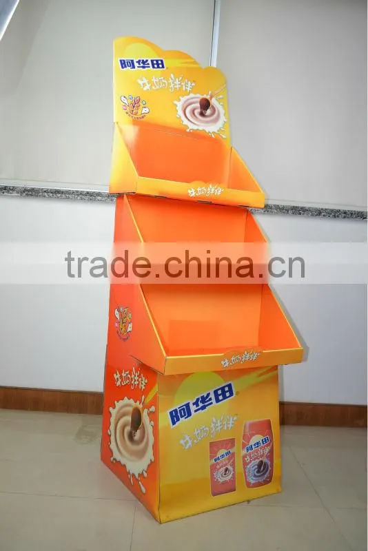 AEP advertisement floor display stand for promotion milky tea