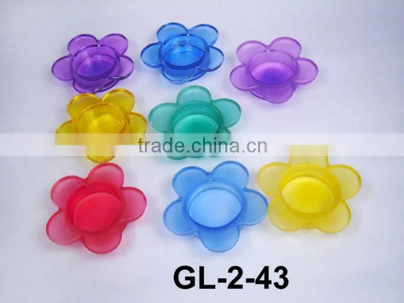 colored painting glass tea light candle holder