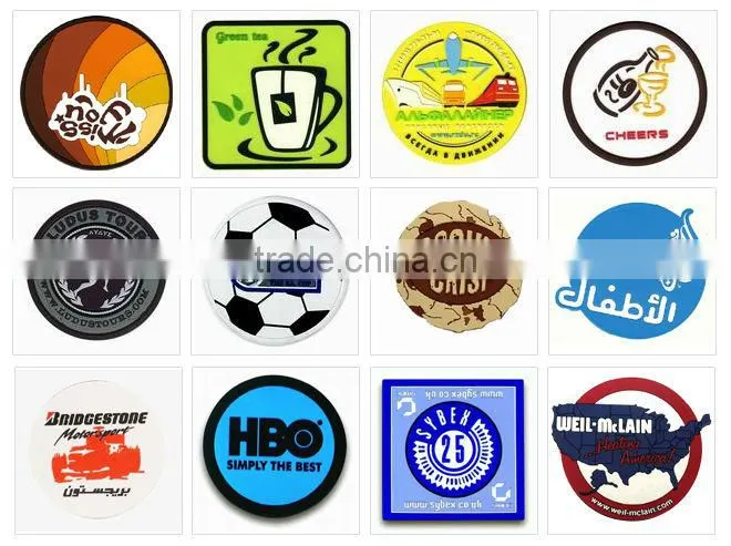 Promotional Custom Soft PVC Retro Turntable Black Vinyl Record Coaster