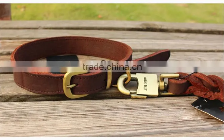 High Quality Classical Dog Lead Collar and Leash for Dogs Special Dog Belt Leather Collar Led for Pet Dogs